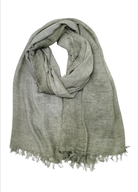 BAMBOO WASHED SCARF - KHAKI