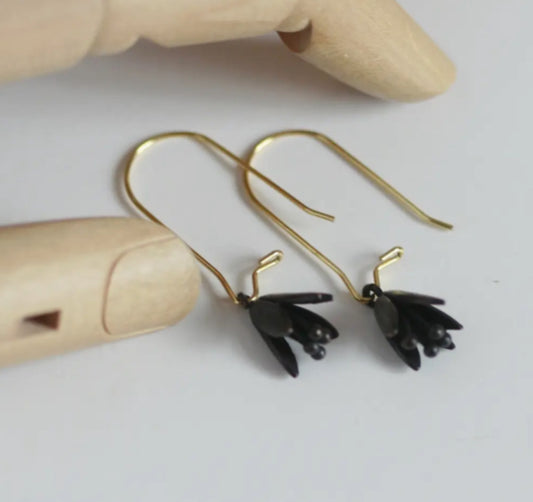 KAIKO - DELICATE BLUEBELL EARRINGS - GOLD PLATED
