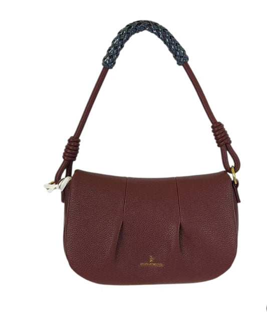 PUCKER DETAIL CROSSBODY- BURGUNDY