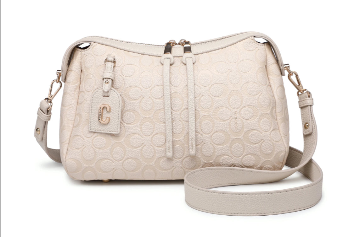 EMBOSSED CROSSBODY - BEIGE