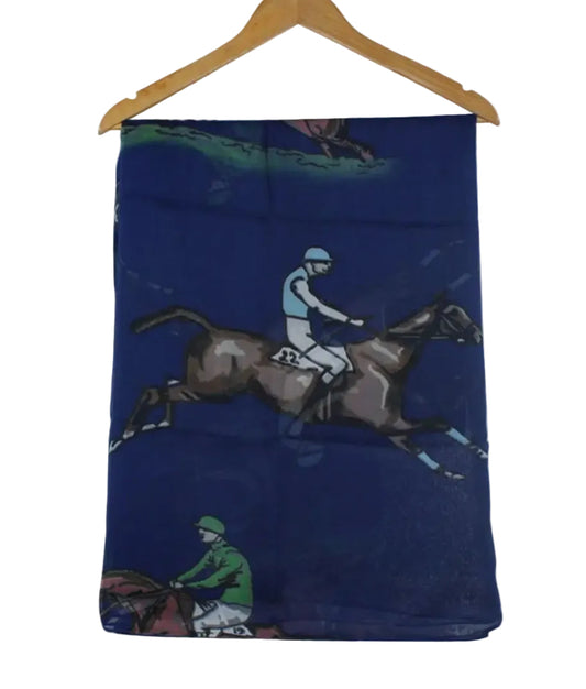 HORSE RACING SCARF - NAVY