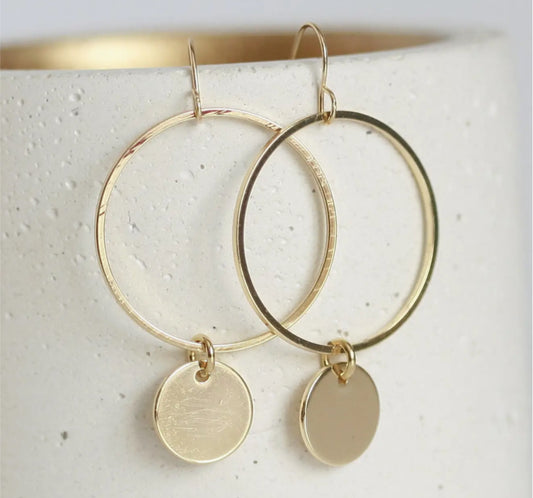 KAIKO - CIRCLE DISC BRASS EARRINGS