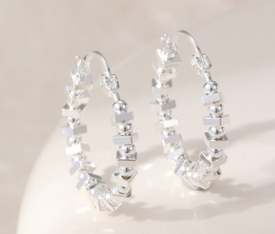 BEAD HOOP EARRINGS