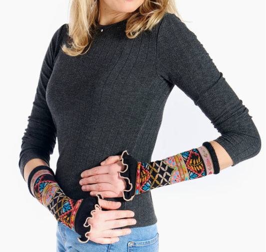 COTTON BLEND KNIT MITTENS - MADE IN ITALY