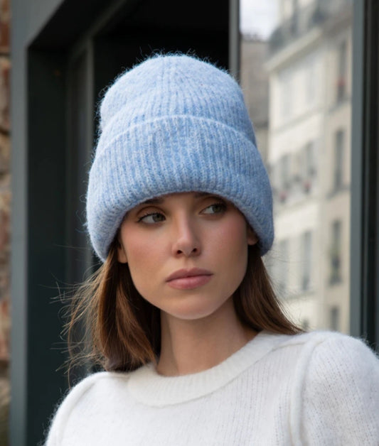 FLEECE LINED BEANIE - BLUE