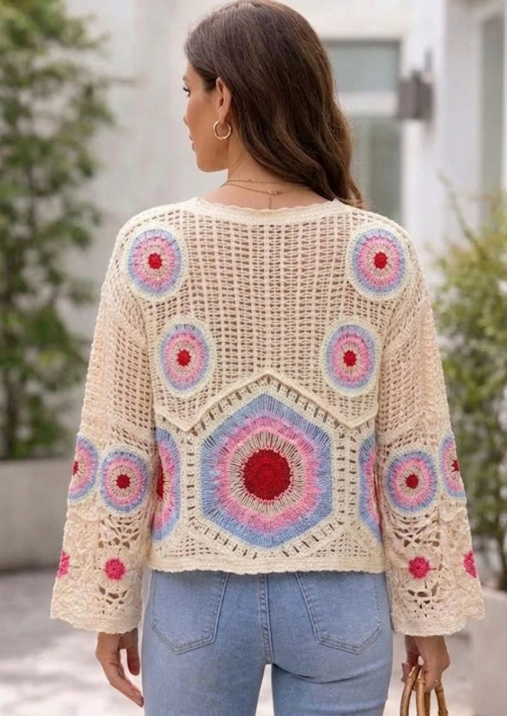 COTTON BLEND CROCHET KNIT - 8-14