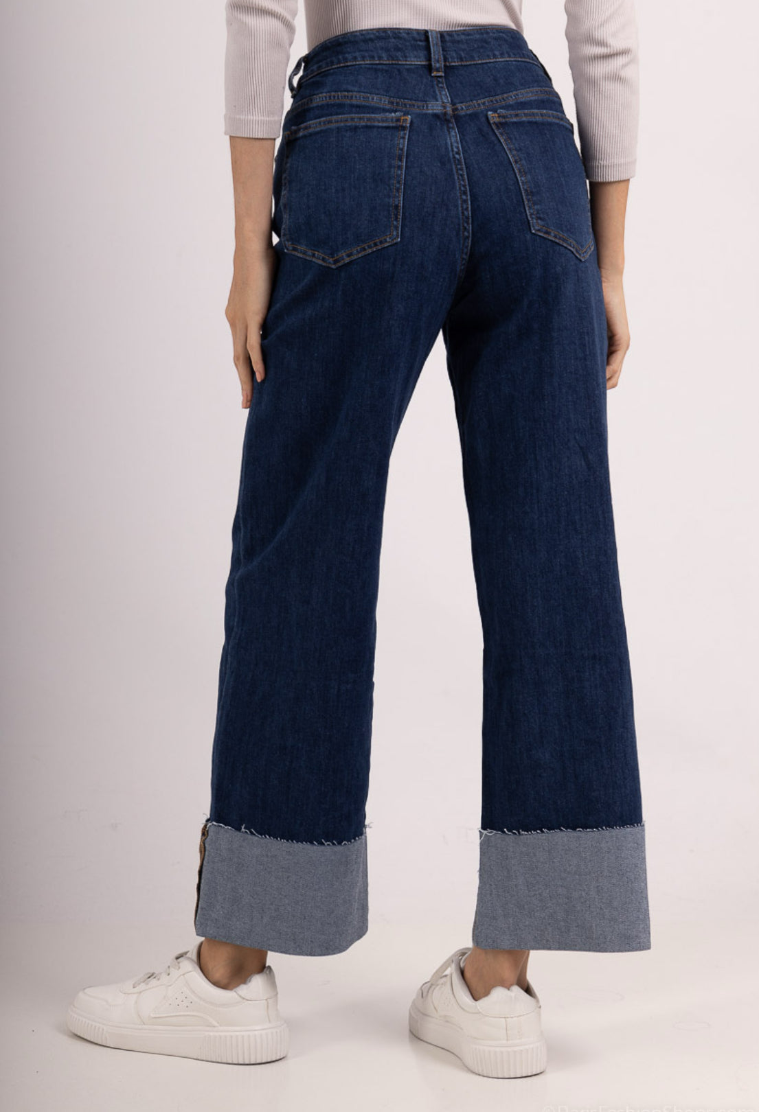 DEEP CUFF DARK WASH DENIMS - SIZES 8 to 16
