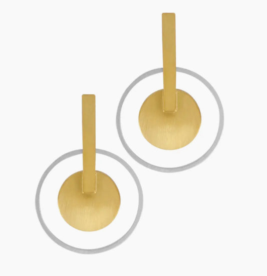 DNSK CIRCLE DROP EARRINGS