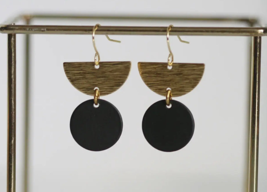 KAIKO - MOON & DISC DROP EARRINGS