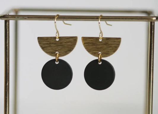 KAIKO - MOON & DISC DROP EARRINGS