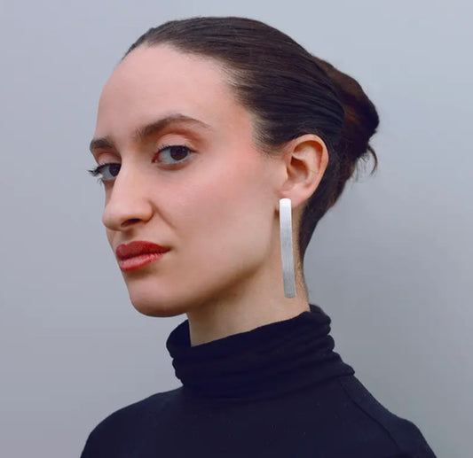 BAR STUD EARRINGS - SILVER