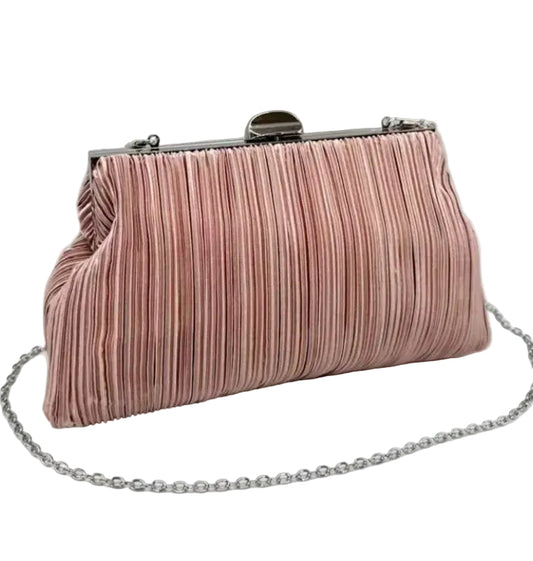 PLEAT OCCASION BAG - PINK