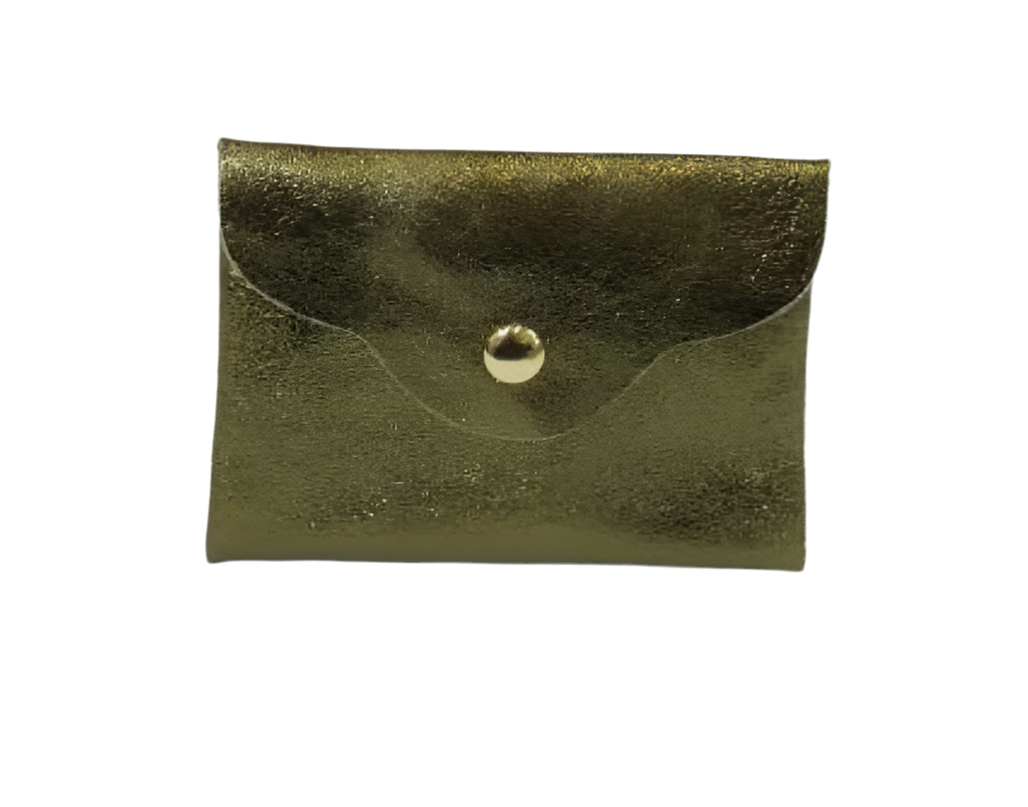 ITALIAN LEATHER CARD WALLET - KHAKI