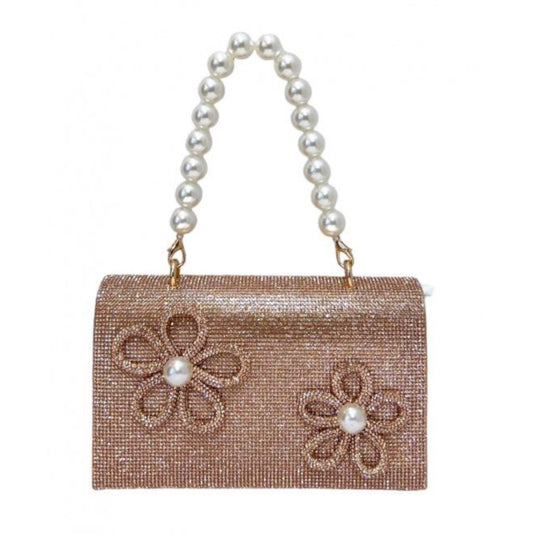 PEARL FLOWER OCCASION BAG - CHAMPAGNE