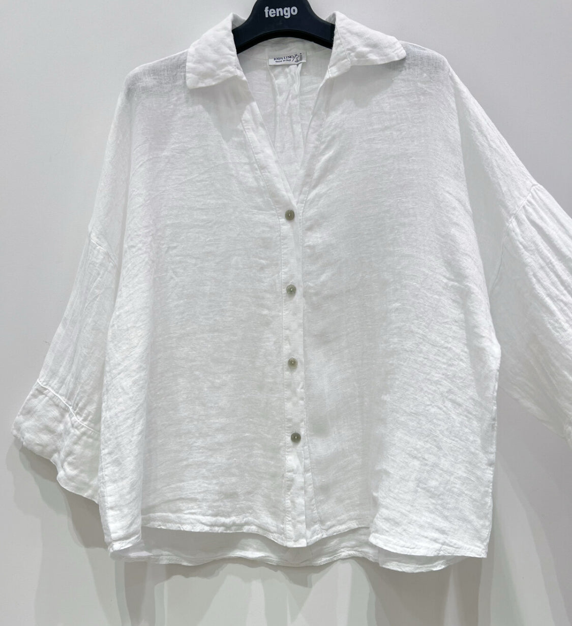 OVERSIZED LINEN SHIRT - 10-16 - WHITE
