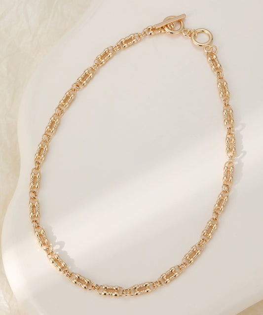 T-BAR GATE LINK NECKLACE - GOLD