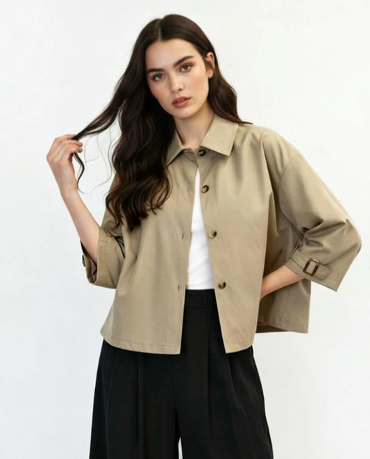 SHORT TRENCH - 10-14 - BEIGE