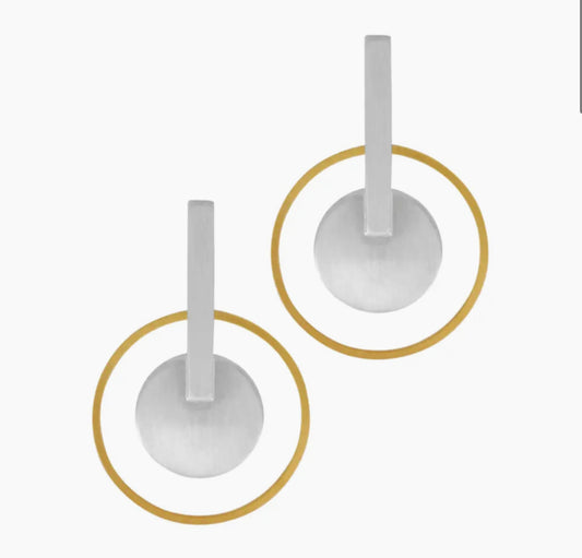 DNSK CIRCLE DROP EARRINGS