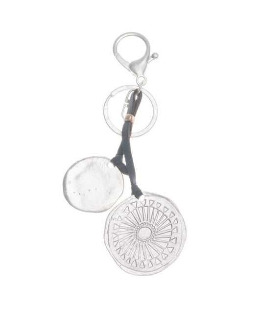 DOUBLE DISC KEYRING - SILVER