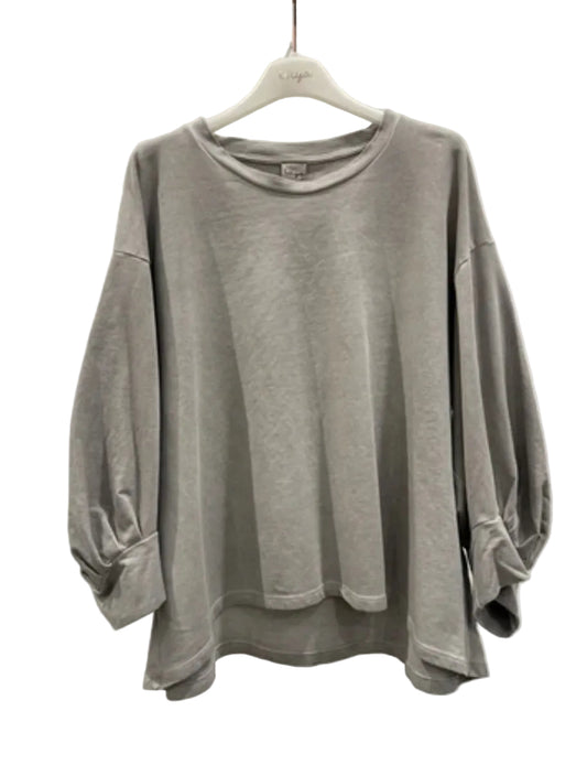 *SALE* ACID WASH BALLOON SLEEVE SWEATSHIRT - 10-16