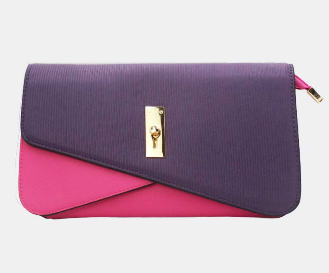 OCCASION CLUTCH - FUSCHIA & PURPLE