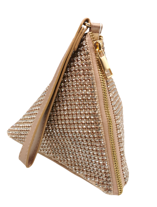 CHAMPAGNE CRYSTAL TRIANGLE OCCASION BAG