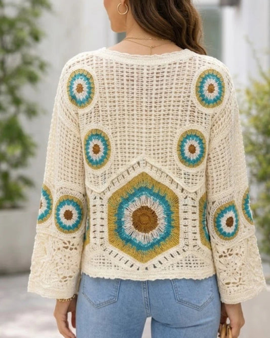 COTTON BLEND CROCHET KNIT - 8-14