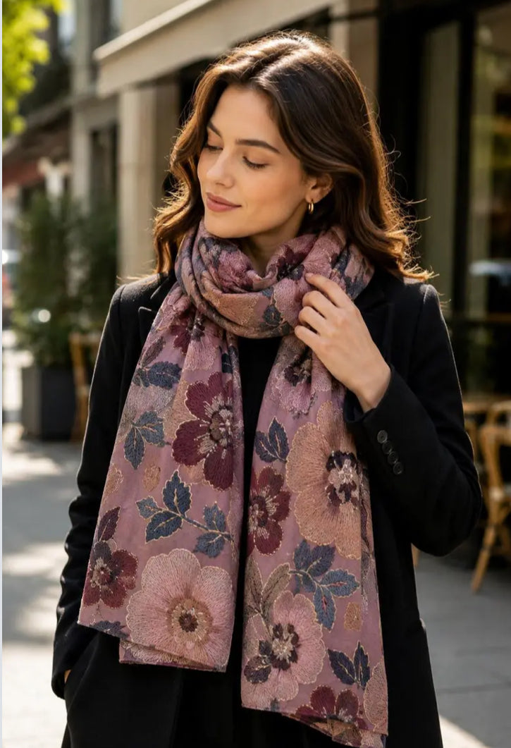 FLORAL FOIL SCARF