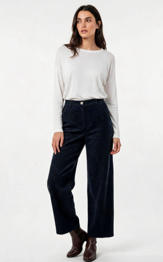 VELVET PANTS - 10-14 - NAVY