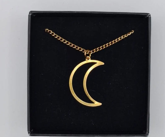 AURALINA BRASS CRESENT NECKLACE