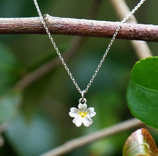 PRIMROSE RHODIUM PLATED HAND ENAMELLED NECKLACE