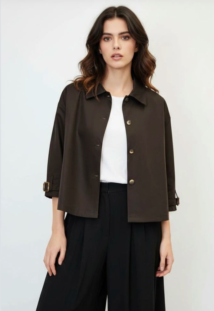 SHORT TRENCH - 10-14 - CHOCOLATE