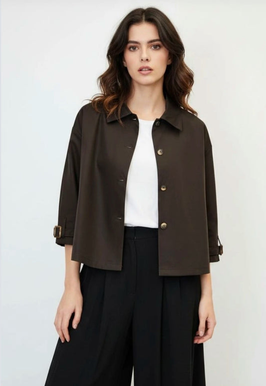 SHORT TRENCH - 10-14 - CHOCOLATE