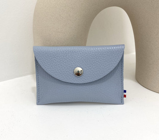 LEATHER CARD WALLET - BLUE