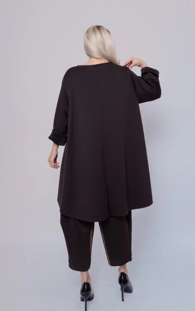 OVERSIZED POCKET TUNIC - 14-20 - CHOCOLATE