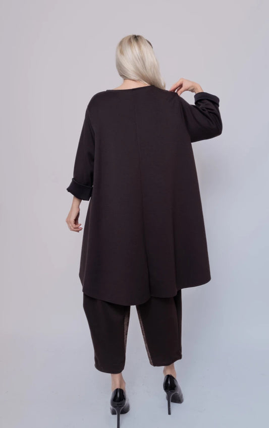 OVERSIZED POCKET TUNIC - 14-20 - CHOCOLATE