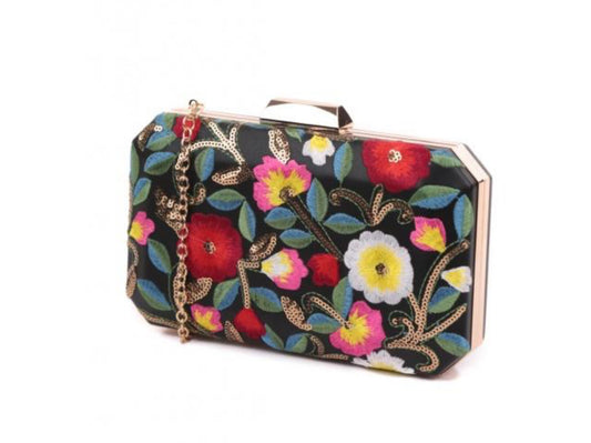 FLORAL EMBROIDERED OCCASION BAG