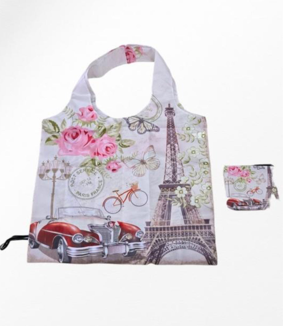 NYLON FOLDABLE SHOPPING BAG WITH POUCH