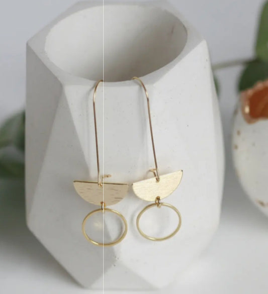 KAIKO - MOON & SUN EARRINGS - GOLD PLATED - MADE IN IRELAND