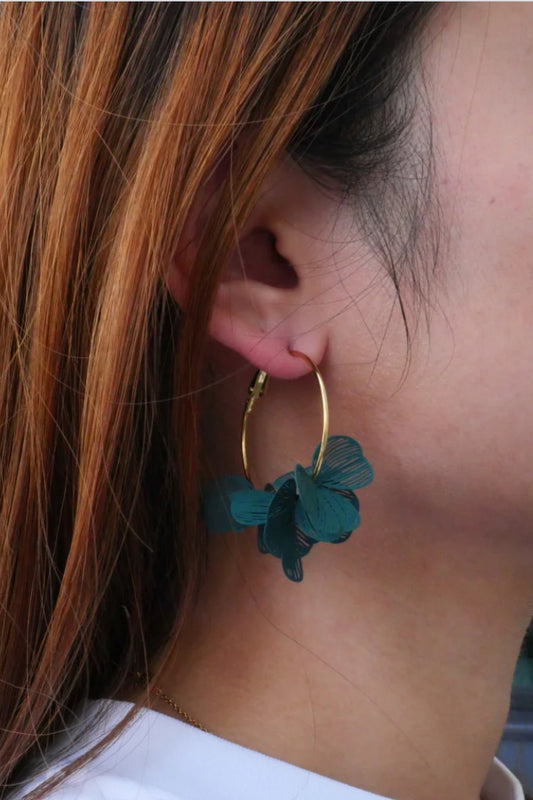 STATEMENT PETAL HOOPS - GREEN