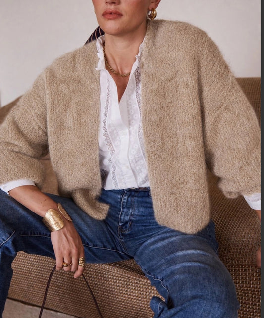 OPEN CARDI - 10-14 - CAMEL
