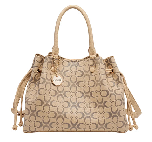 EMBOSSED TOTE - BEIGE