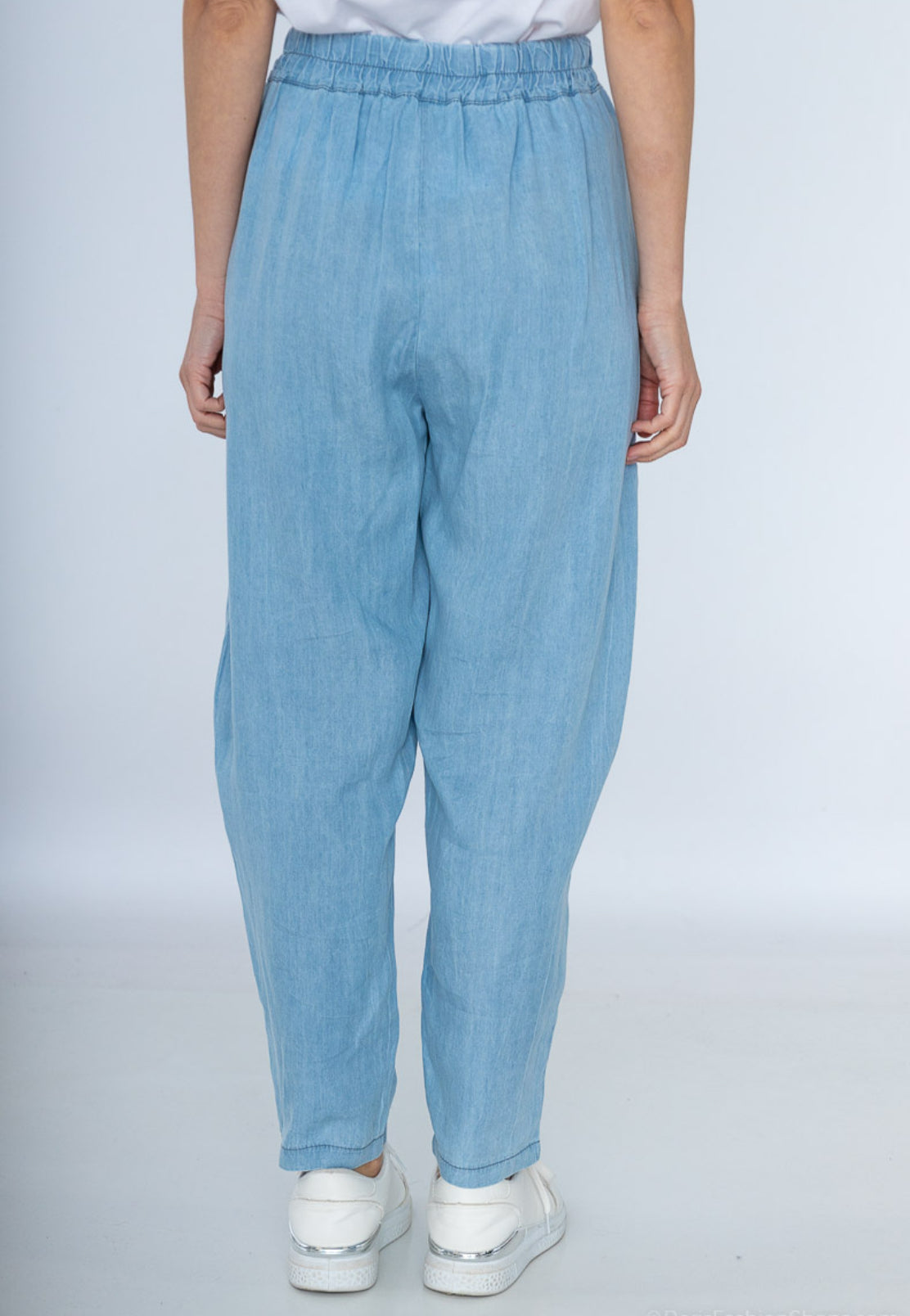 POCKET DETAIL LYOCELL PANTS - 8-14- LIGHT WASH