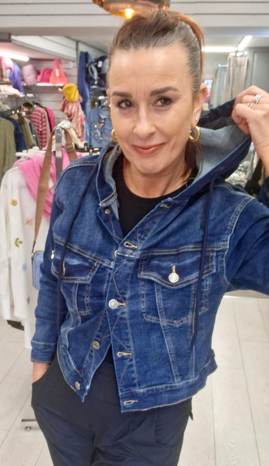 HOODED DENIM JACKET - 3 SIZES