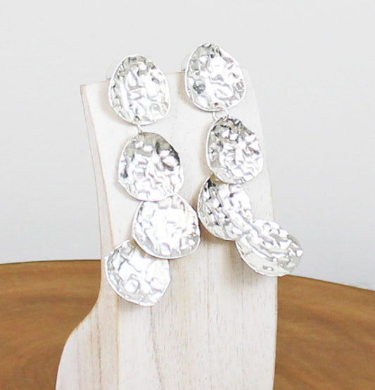 TEXTURED CIRCLE STUD EARRINGS