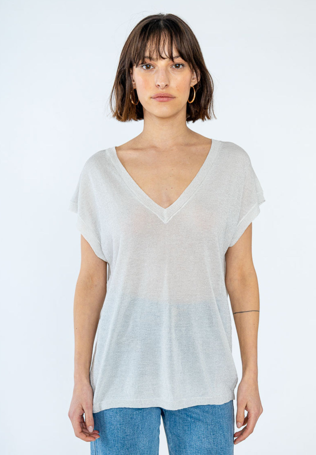 LUREX TEE - 8-12 - WHITE