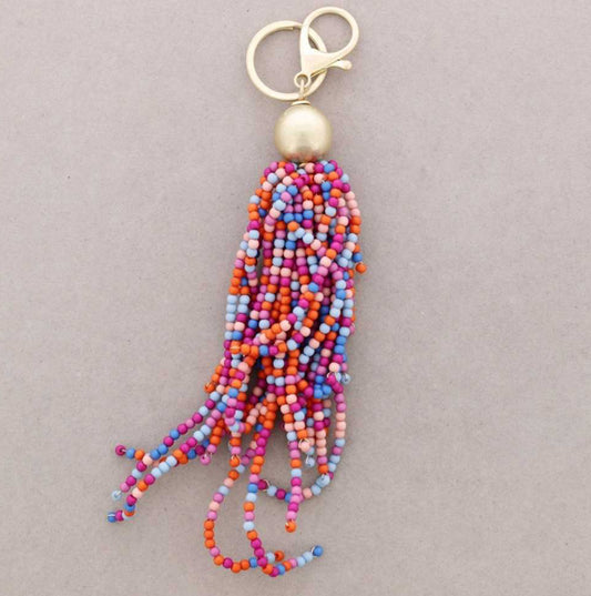 BEADED KEYRING - MULTI