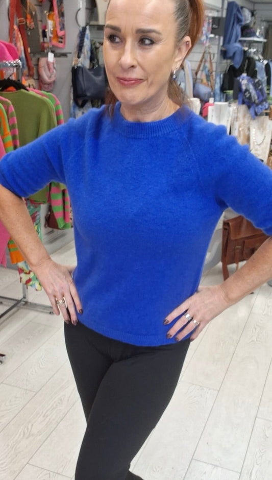 SHORT SLEEVE KNIT - 8-14 - COBALT