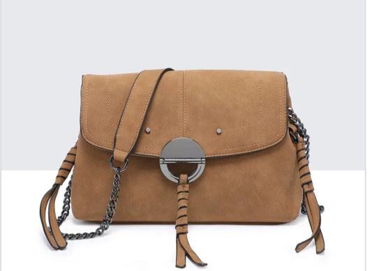 SUEDETTE CROSSBODY - CAMEL
