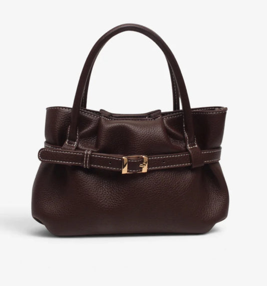 TOTE WITH LONG HANDLE - CHOCOLATE